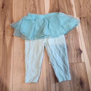 🌟10/$10 - 💙 Carters 9 Month Blue and White Stripe Pants with Tulle Skirt 👶